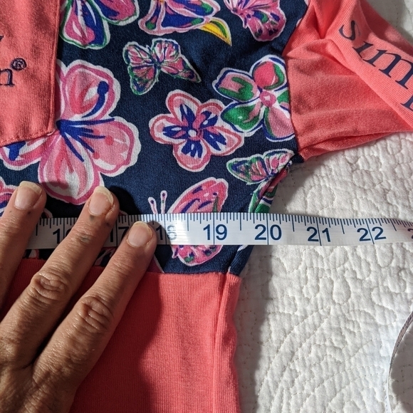 Simply Southern Floral Long Sleeve Tee - Pink and Navy - Picture 8 of 9